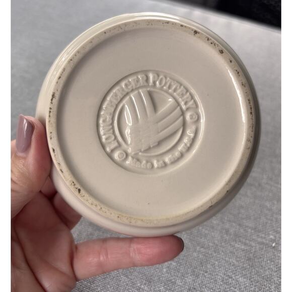 Longaberger USA Pottery small Flower Pot flowerpot & Saucer in Traditional red - Picture 3 of 3